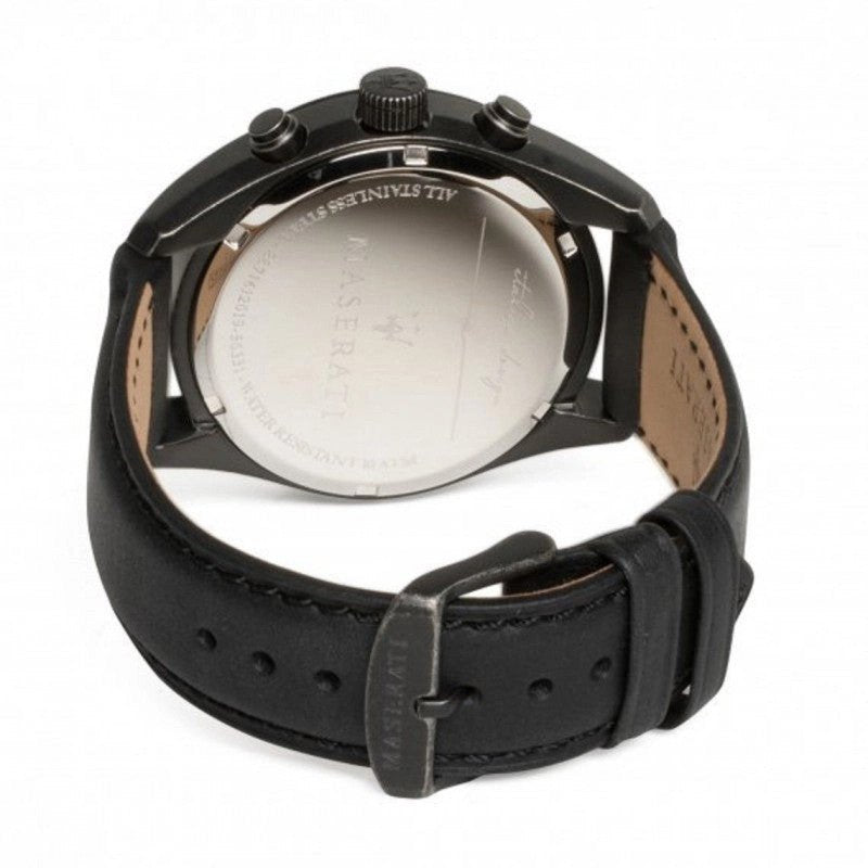 Maserati Traguardo Black Leather Strap Quartz Black Dial Watch For Men - R8871612019 Buy Now By Maserati