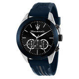 Maserati Traguardo Chronograph Blue Dial Black Silicone Strap Watch For Men - R8871612046