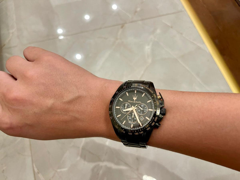Maserati Traguardo Chronograph Black Dial Black Steel Strap Watch For Men - R8873612048 Buy Now By Maserati