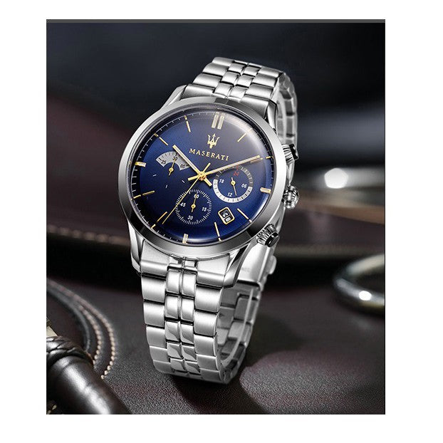 Maserati Ricordo Chronograph Blue Dial Silver Steel Strap Watch For Men - R8873633001 Buy Now By Maserati