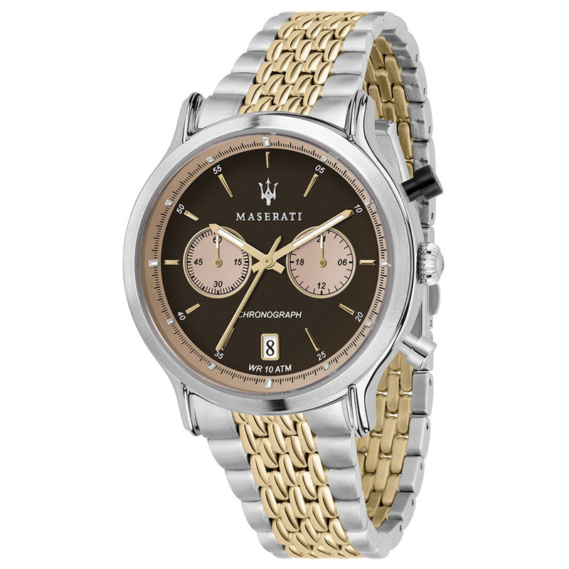 Maserati Legend Chronograph Brown Dial Two Tone Steel Strap Watch For Men - R8873638003 Buy Now By Maserati