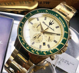 Shop Maserati SFIDA Quartz Yellow Dial Gold Strap Watch For Men - R8873640005 in USA