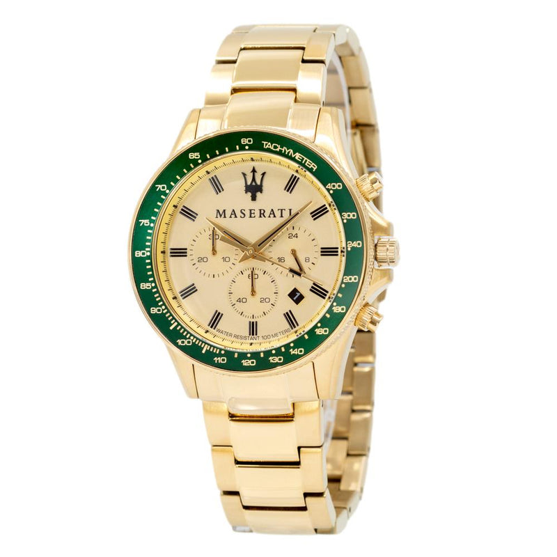 Shop Maserati SFIDA Quartz Yellow Dial Gold Strap Watch For Men - R8873640005 in USA