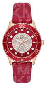 Michael Kors Runway Three-Hand Quartz Red Dial Red Leather Strap Watch For Women - MK7179 Buy Now By Michael Kors
