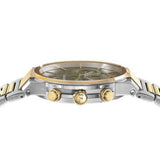 Shop Salvatore Ferragamo Sapphire Chrono Green Dial Two Tone Steel Strap Watch for Men - SFME01223 in USA