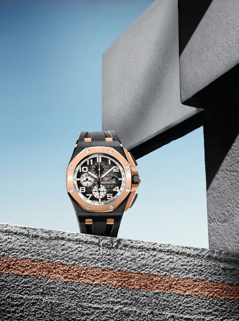 Audemars Piguet Royal Oak Offshore Chronograph Grey Dial Black Rubber Strap Watch for Men - 26405NR.OO.A002CA.01