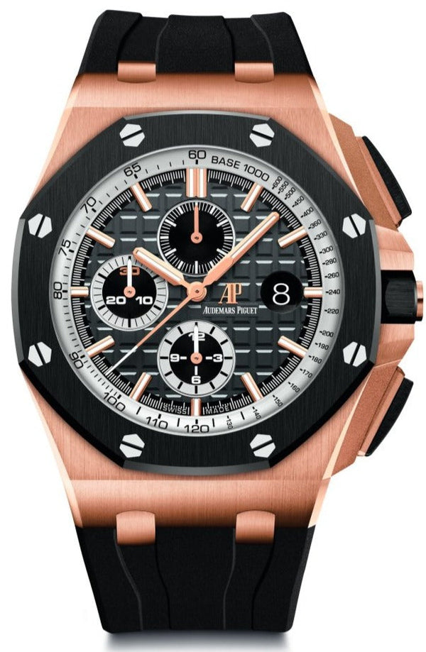 Audemars Piguet Royal Oak Offshore Chronograph Grey Dial Black Rubber Strap Watch for Men - 26416RO.OO.A002CA.01