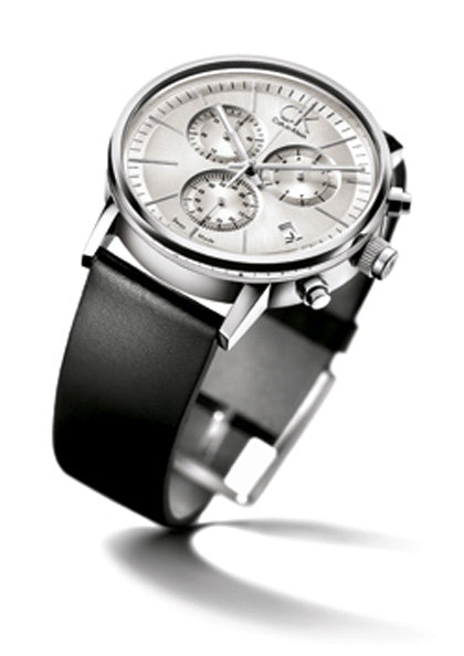 Calvin Klein Post Minimal White Dial Black Leather Strap Watch for Men - K7627120 Buy Now By Calvin Klein