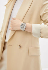 Guess Raven Diamonds Silver Dial Silver Steel Strap Watch for Women - GW0104L1 Buy Now By Guess