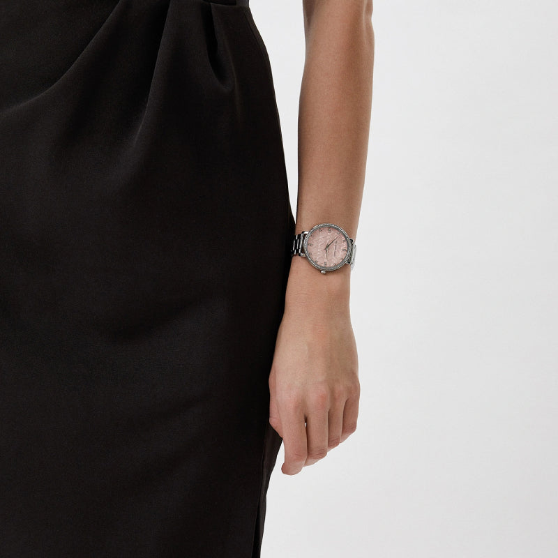 Michael Kors Pyper Three Hand Pink Dial Silver Steel Strap Watch For Women - MK4631 Buy Now By Michael Kors
