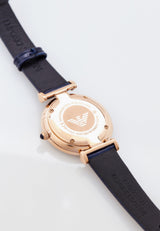 Emporio Armani Gianni T-Bar Quartz Blue Dial Blue Leather Strap Watch for Women - AR11424 Buy Now By Emporio Armani