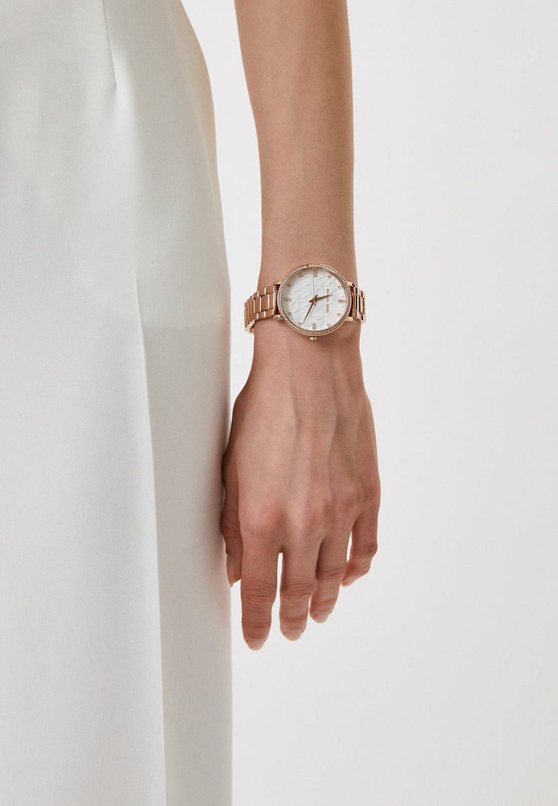 Michael Kors Pyper Three-Hand White Dial Rose Gold Steel Strap Watch For Women - MK4594 Buy Now By Michael Kors