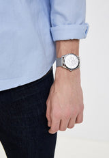 Guess Tailor Multifunction Silver Dial Silver Mesh Bracelet Watch for Men - GW0368G1 Buy Now By Guess