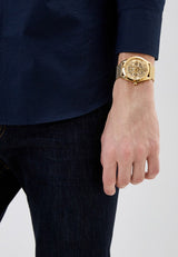 Guess Tailor Multifunction Gold Dial Gold Mesh Bracelet Watch for Men - GW0368G2 Buy Now By Guess