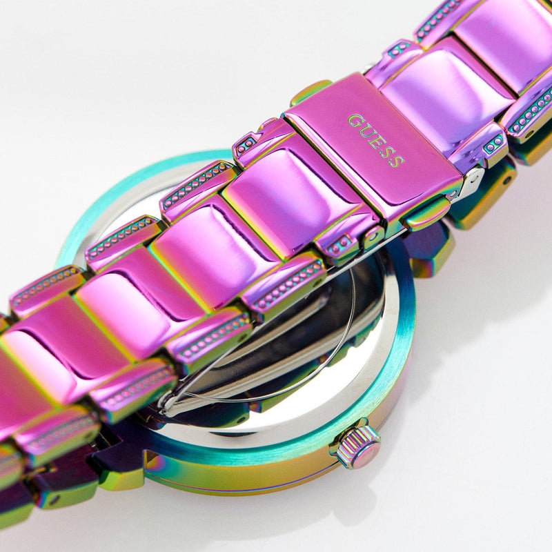 Shop Guess Lily Analog Purple Dial Purple Steel Strap Watch For Women - GW0528L4 in USA