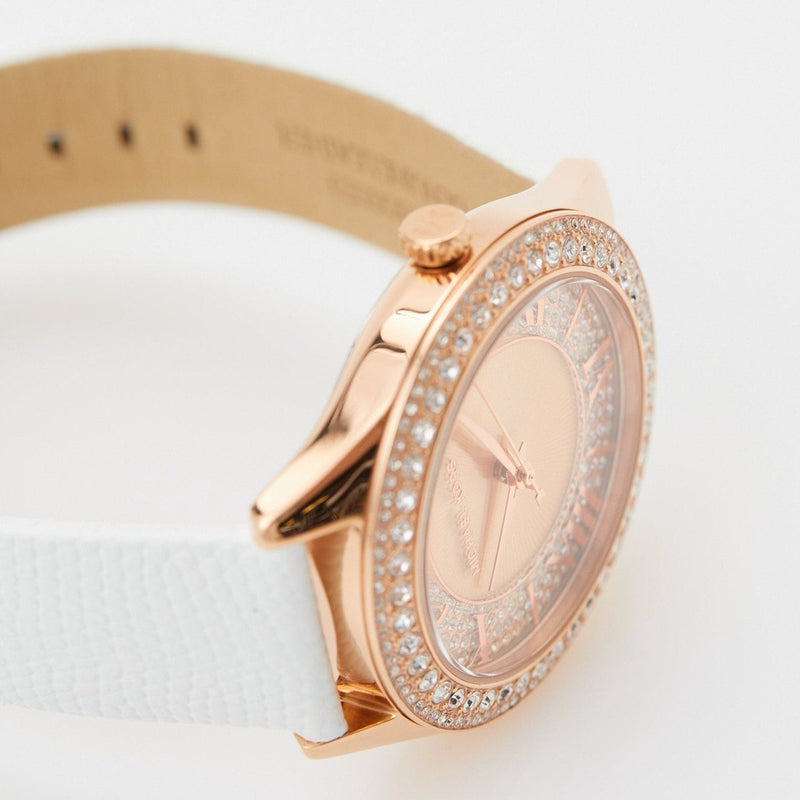 Michael Kors Harlowe Analog Rose Gold Dial White Leather Strap Watch For Women - MK2989 Buy Now By Michael Kors