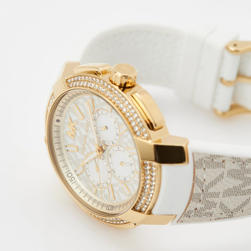 Michael Kors Sydney Quartz White Dial White Leather Strap Watch For Women - MK7221 Buy Now By Michael Kors