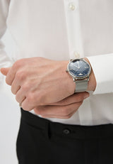 Emporio Armani Minimalist Quartz Blue Dial Silver Steel Strap Watch For Men - AR11571 Buy Now By Emporio Armani