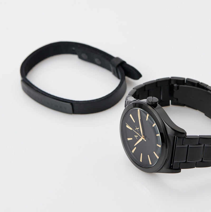 Armani Exchange Nico Analog Black Dial Black Steel Strap Watch For Men - AX7102 Buy Now By Armani Exchange