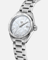 Shop Tag Heuer Formula 1 Quartz Mother of Pearl White Dial Silver Steel Strap Watch for Women - WBJ1418.BA0664 in USA