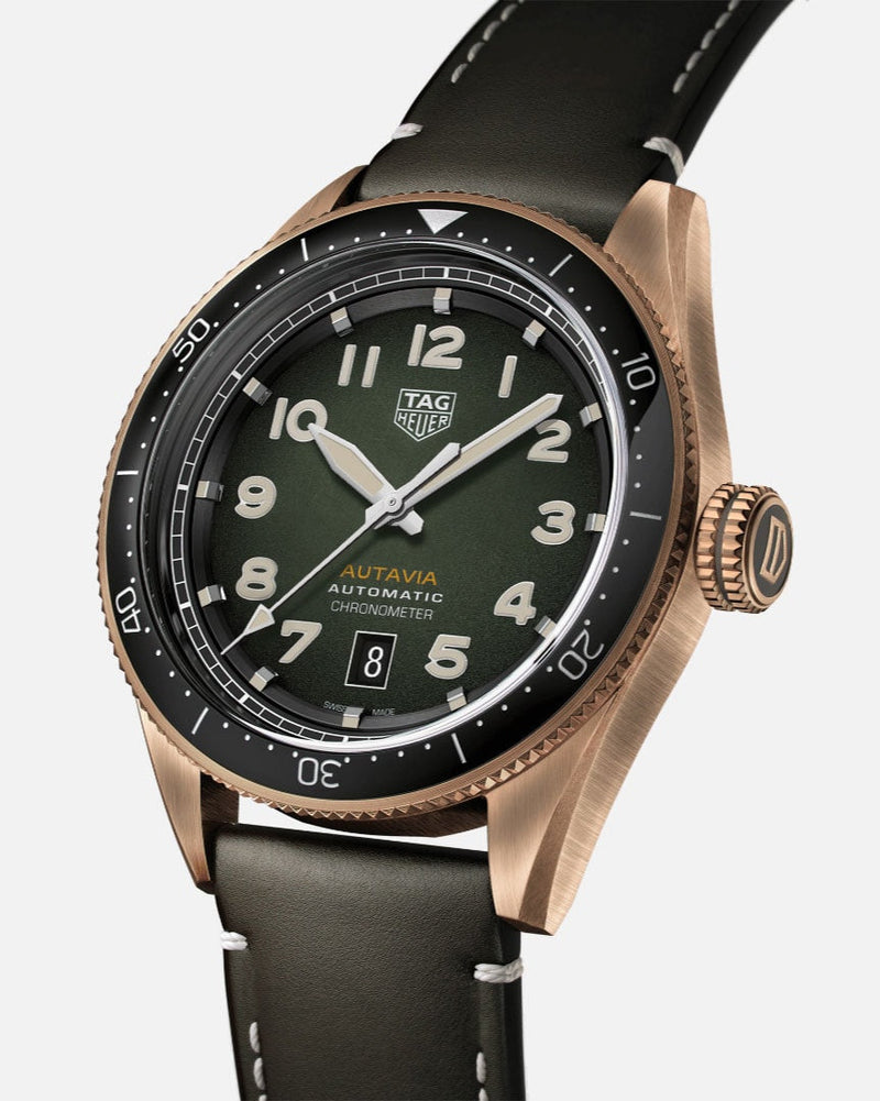 Tag Heuer Autavia Olive Green Dial Watch for Men - WBE5190.FC8268 Buy Now By Tag Heuer