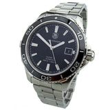 Shop Tag Heuer Aquaracer Caliber 5 Automatic Black Dial Silver Steel Strap Watch for Men - WAK2110.BA0830 in USA