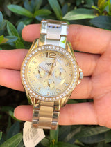 Fossil Riley Gold Dial Gold Steel Strap Watch for Women - ES3203 Buy Now By Fossil