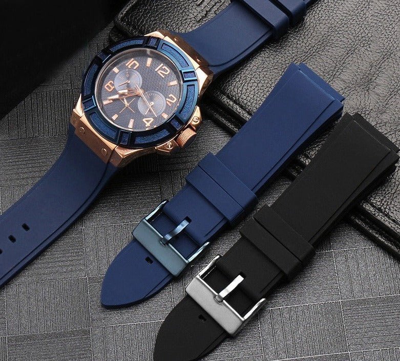 Shop Guess Rigor Blue Dial Blue Silicone Strap Watch For Men - W0247G3 in USA