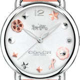 Shop Coach Tatum White Dial Pink Leather Strap Watch For Women - 14502799 in USA