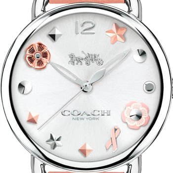 Shop Coach Tatum White Dial Pink Leather Strap Watch For Women - 14502799 in USA