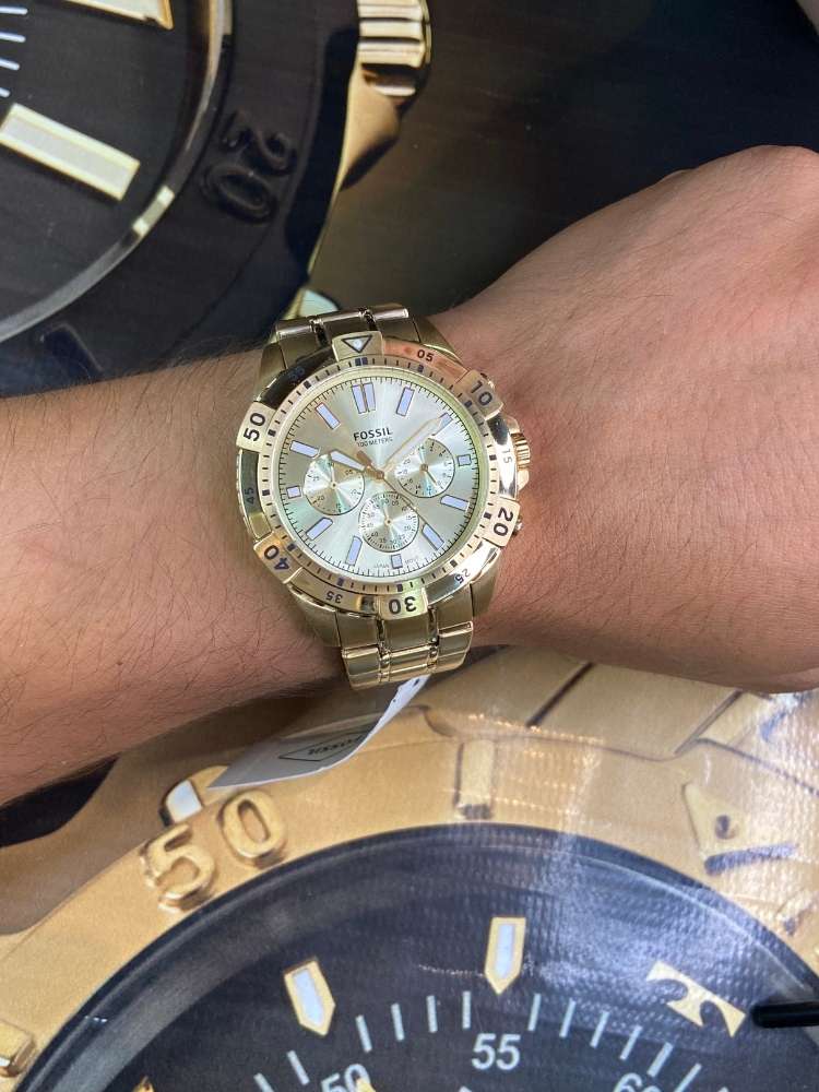 Fossil Garrett Chronograph Gold Dial Gold Steel Strap Watch for Men - FS5772 Buy Now By Fossil