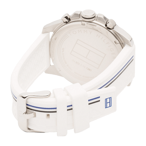Tommy Hilfiger Multifunction Black Dial White Rubber Strap Watch for Men - 1791475 Buy Now By Tommy Hilfiger