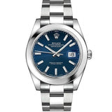 Shop Rolex Datejust 41 Oyster Blue Dial Oystersteel Strap Watch for Men - M126300-0001 in USA