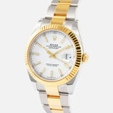 Shop Rolex Datejust 41 Oyster White Dial Two Tone Oystersteel & Yellow Gold Strap Watch for Men - M126333-0015 in USA