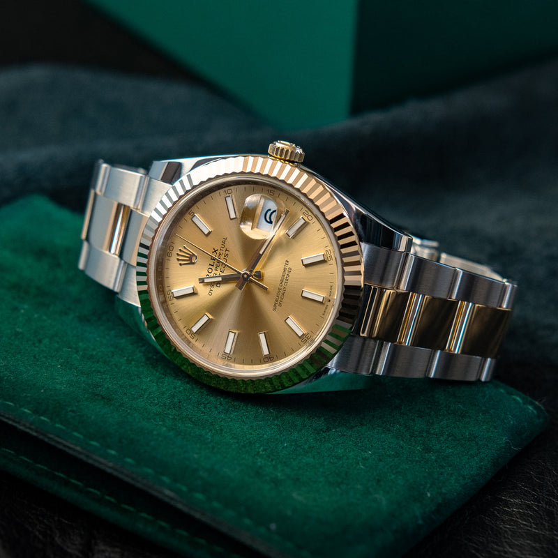 Shop Rolex Datejust 41 Champagne Dial Two Tone Oystersteel & Gold Strap Watch for Men - M126333-0009 in USA