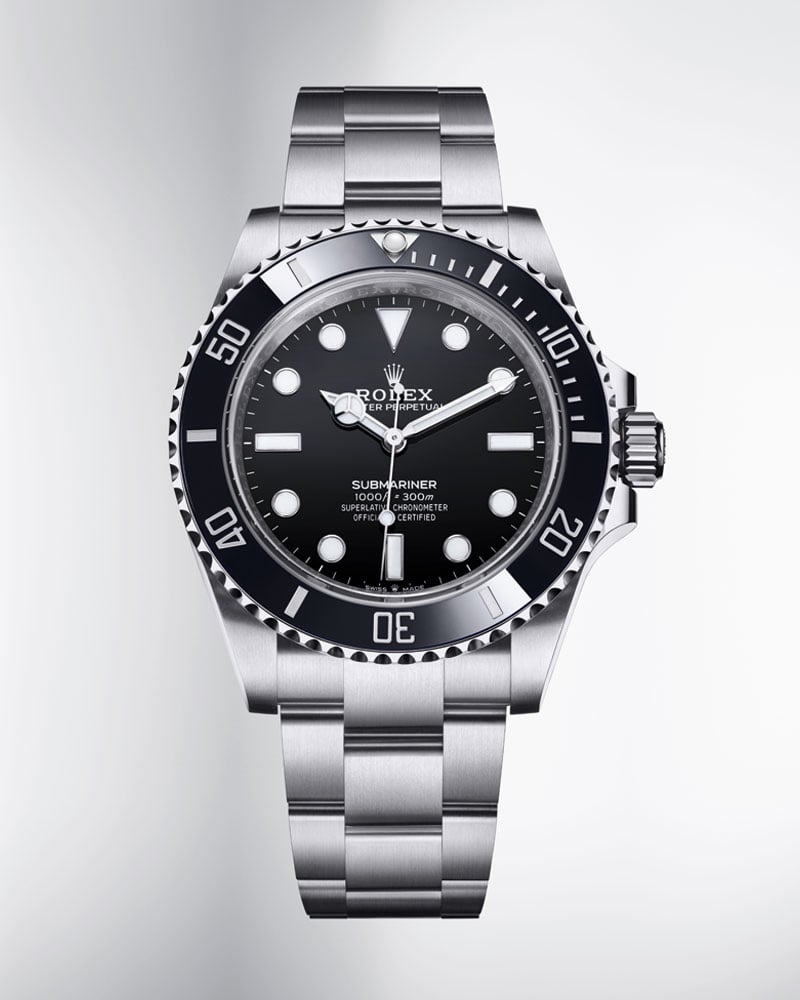 Shop Rolex Submariner Black Dial Silver Steel Strap Watch for Men - M124060-0001 in USA