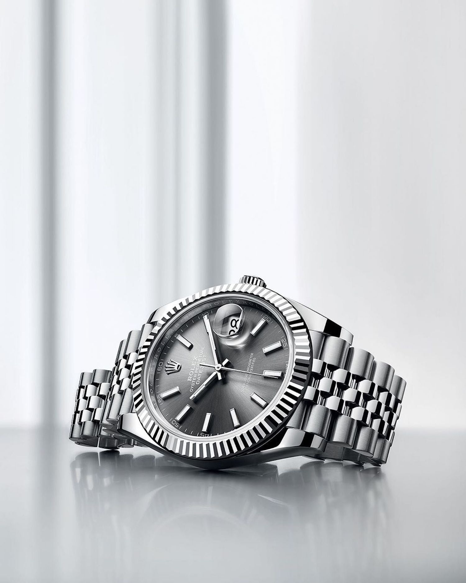 Rolex Datejust 41 Oyster Grey Dial Two Tone Oystersteel & White Gold Strap Watch for Men - M126334-0014