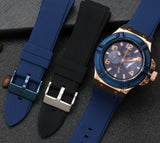 Shop Guess Rigor Blue Dial Blue Silicone Strap Watch For Men - W0247G3 in USA