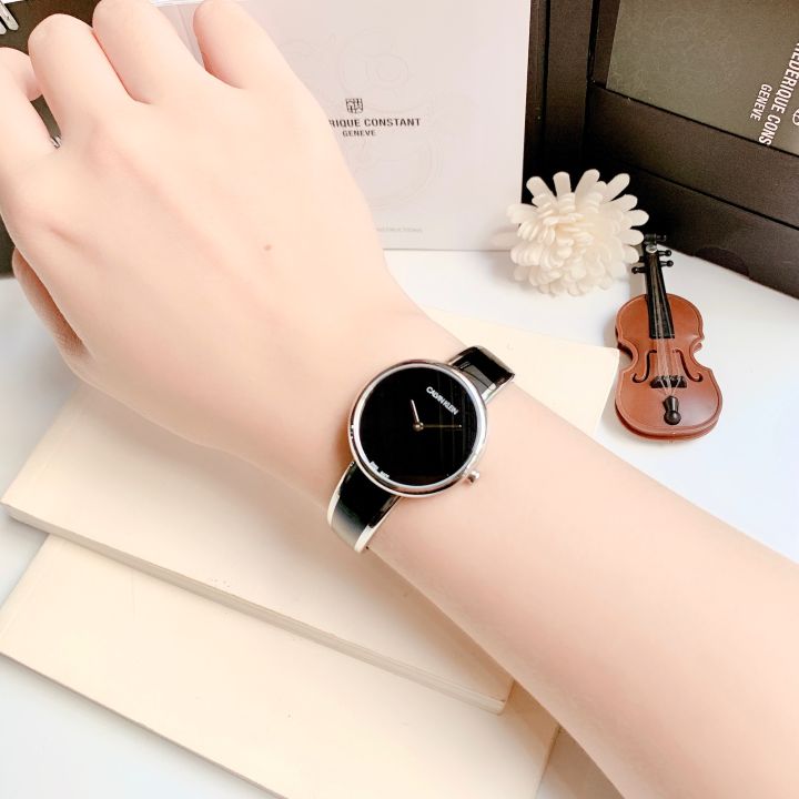 Calvin Klein Seduce Black Dial Two Tone Steel Strap Watch for Women - K4E2N111 Buy Now By Calvin Klein