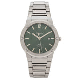 Shop Salvatore Ferragamo F-80 Classic Green Dial Silver Steel Strap Watch for Men - SFDT02123 in USA