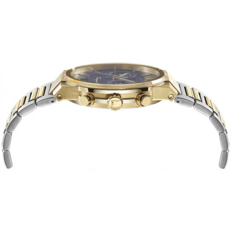 Shop Salvatore Ferragamo F-80 Classic Black Dial Two Tone Steel Strap Watch for Men - SFME00921 in USA