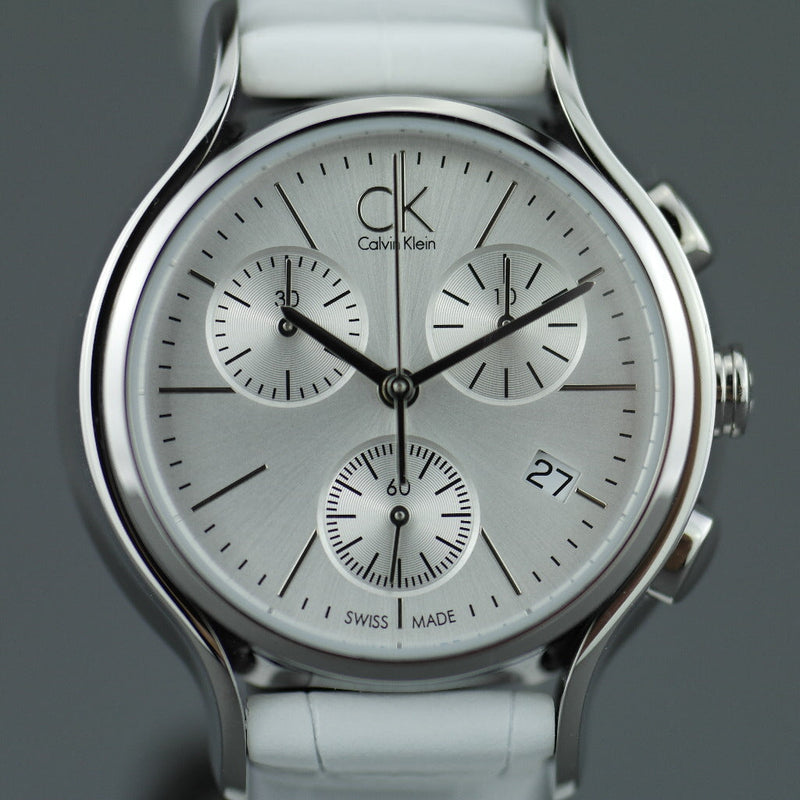Calvin Klein Skirt White Dial White Leather Strap Watch for Women - K2U291L6 Buy Now By Calvin Klein