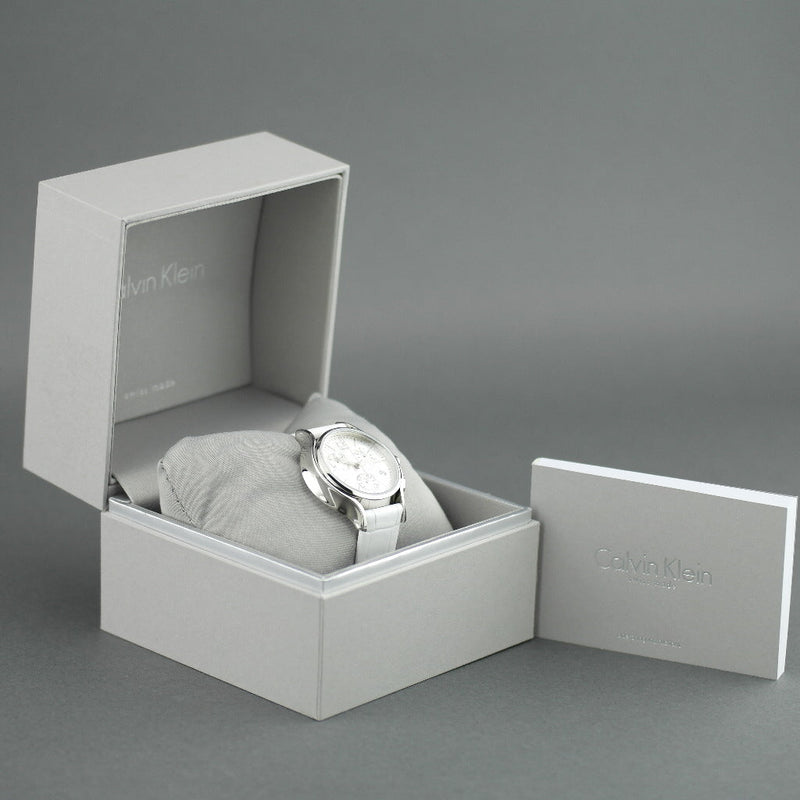 Calvin Klein Skirt White Dial White Leather Strap Watch for Women - K2U291L6 Buy Now By Calvin Klein