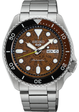 Seiko 5 Sports Sonar Special Edition Brown Dial Silver Steel Strap Watch For Men - SRPJ47K1 Buy Now By Seiko
