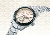 Shop Seiko Presage Sharp Edged Series Automatic GMT Champagne Dial Silver Steel Strap Watch For Men - SPB273J1 in USA