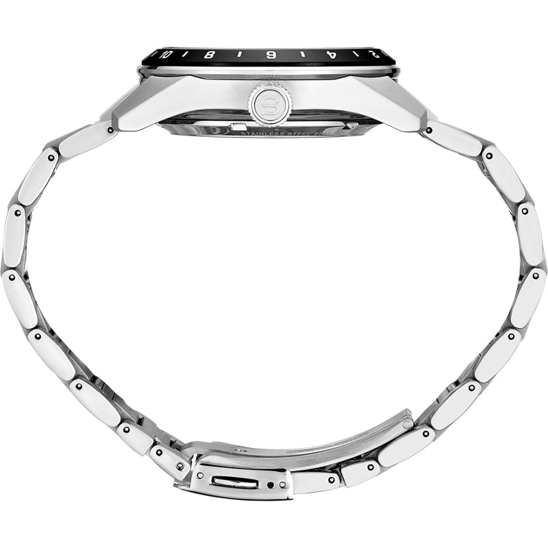 Shop Seiko Presage Sharp Edged Series Automatic GMT Champagne Dial Silver Steel Strap Watch For Men - SPB273J1 in USA