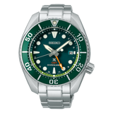 Shop Seiko Prospex GMT Divers Automatic Marine Green Dial Silver Steel Strap Watch For Men - SPB381J1 in USA
