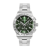 Shop Salvatore Ferragamo 1927 Chrono Green Dial Silver Steel Strap Watch for Men - SFKZ00423 in USA