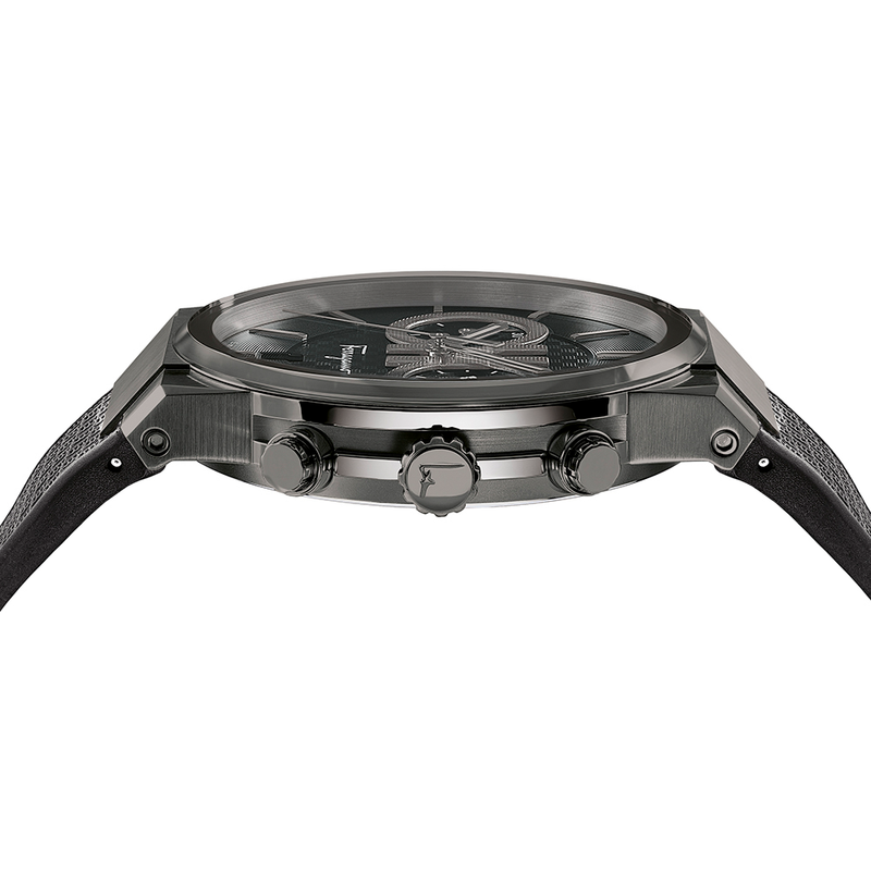 Shop Salvatore Ferragamo Sapphire Chrono Black Dial Black Rubber Strap Watch for Men - SFME00621 in USA