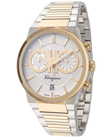 Shop Salvatore Ferragamo F-80 Classic White Dial Two Tone Steel Strap Watch for Men - SFME00821 in USA